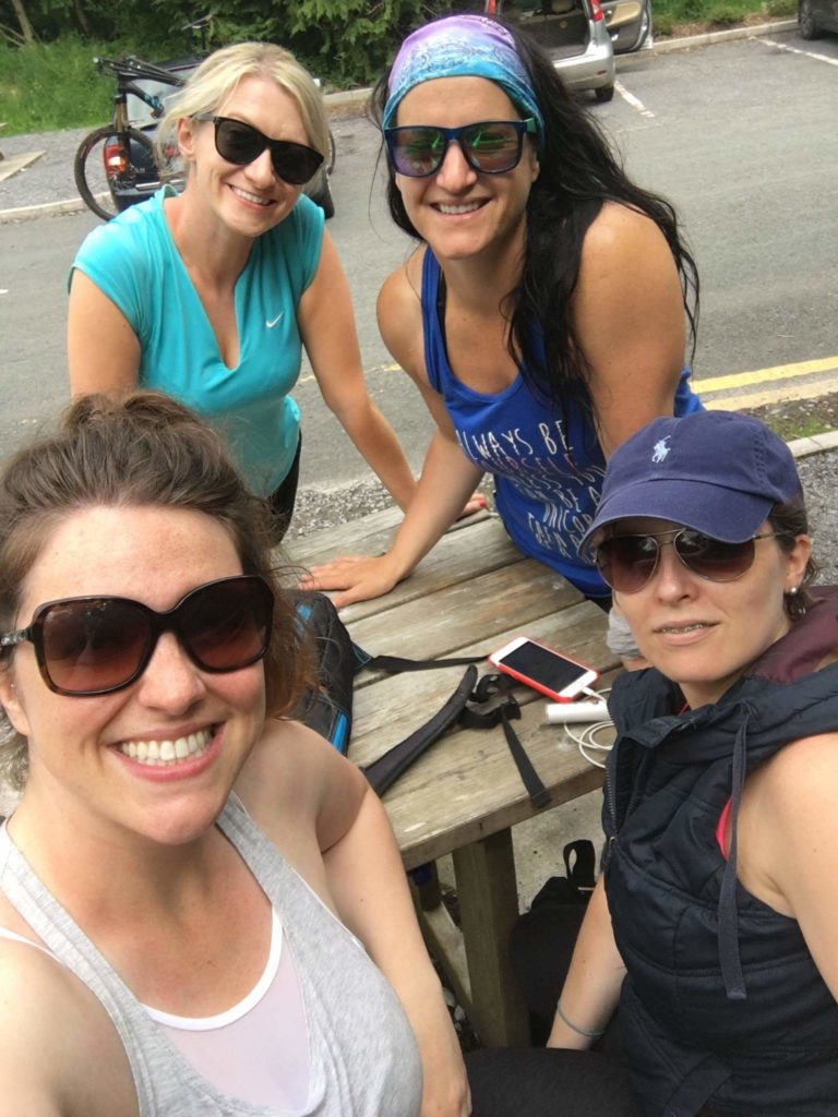 Smiling women enjoy summer