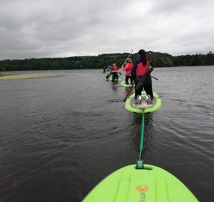 stand-up paddling on the lake