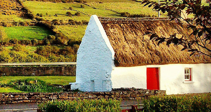 white Irish cottage