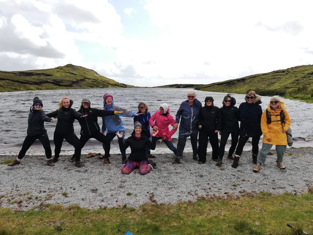 Mountain top yoga at tin whistle lake